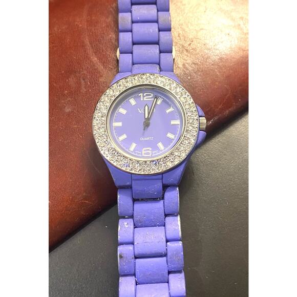 Women's 38mm XOXO Watch, Rubber Coated Metal Band and Case, Crystal Accents - Picture 4 of 4